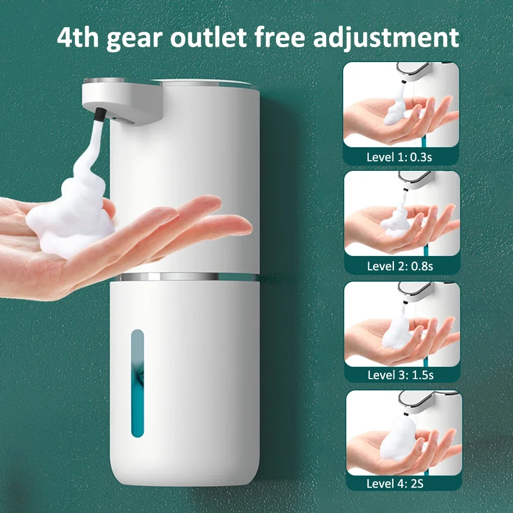 Automatic Soap Dispenser Touchless Foaming Soap Dispenser 380ml USB Rechargeable Electric 4 Level Adjustable Foam Soap Dispenser
