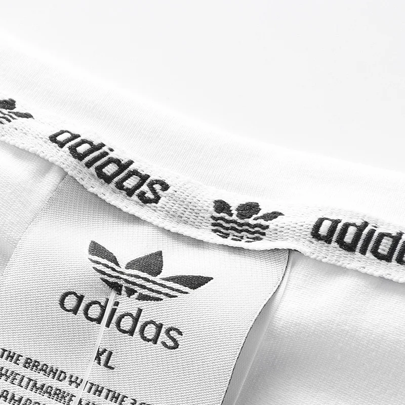 Adidas Originals Three Leaf Summer Splash Stripes Three Stripe Color Blocked Logo Logo Logo Round Neck Short Sleeve T-shirt Adidas Originals Three Leaf Summer Splash Stripes Three Stripe Color Blocked Logo Logo Logo Round Neck Short Sleeve T-shirt