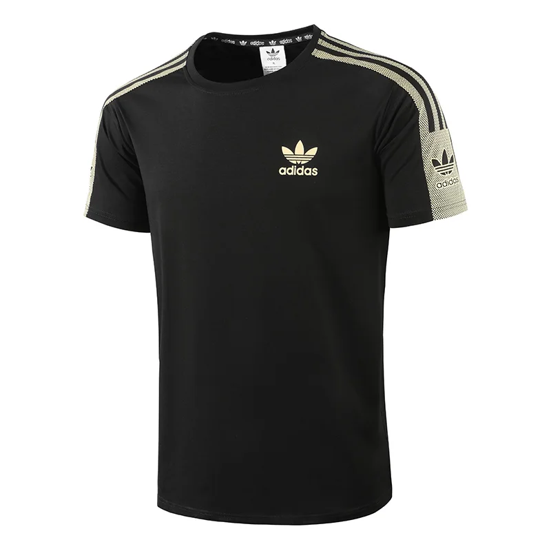 Adidas Originals Three Leaf Summer Splash Stripes Three Stripe Color Blocked Logo Logo Logo Round Neck Short Sleeve T-shirt Adidas Originals Three Leaf Summer Splash Stripes Three Stripe Color Blocked Logo Logo Logo Round Neck Short Sleeve T-shirt
