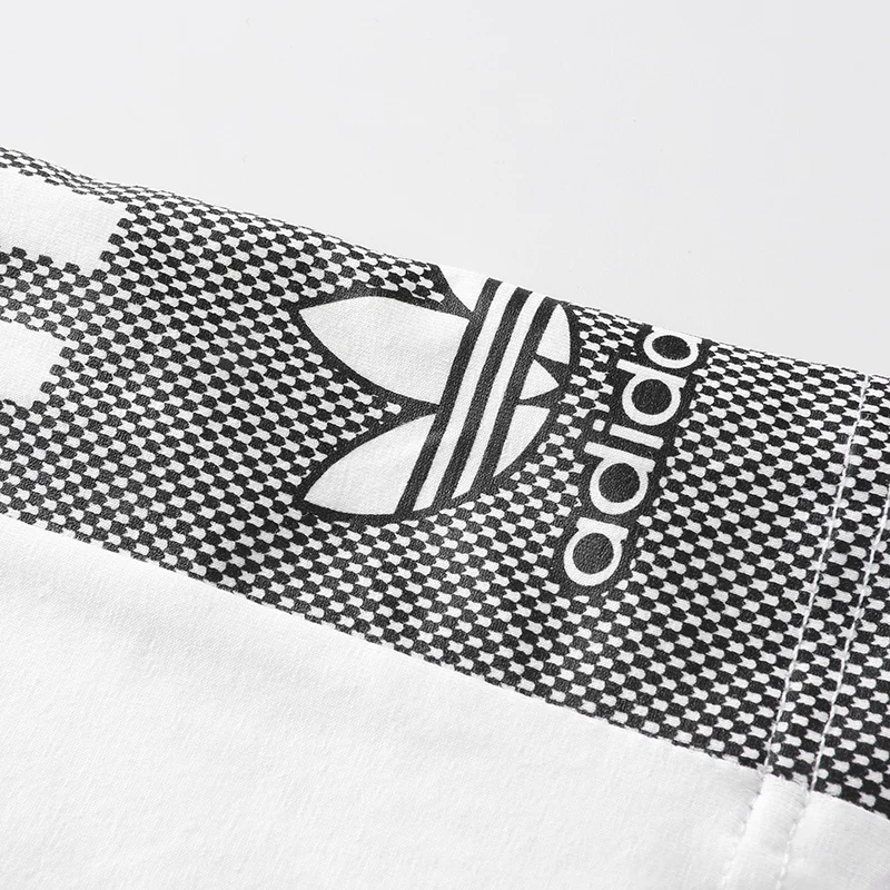 Adidas Originals Three Leaf Summer Splash Stripes Three Stripe Color Blocked Logo Logo Logo Round Neck Short Sleeve T-shirt Adidas Originals Three Leaf Summer Splash Stripes Three Stripe Color Blocked Logo Logo Logo Round Neck Short Sleeve T-shirt