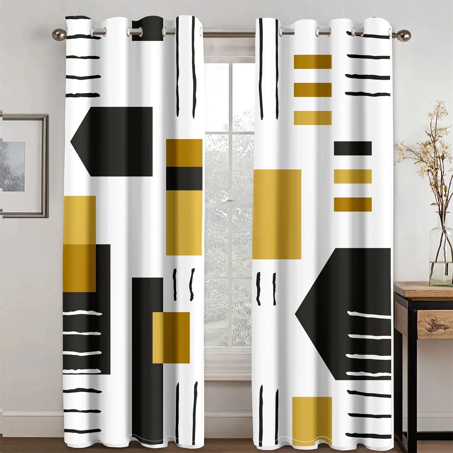 Ethiopian Nation of Africa Design Light Filtering Drapes Window Curtains for Living Room Bedroom 2 Pieces Decor