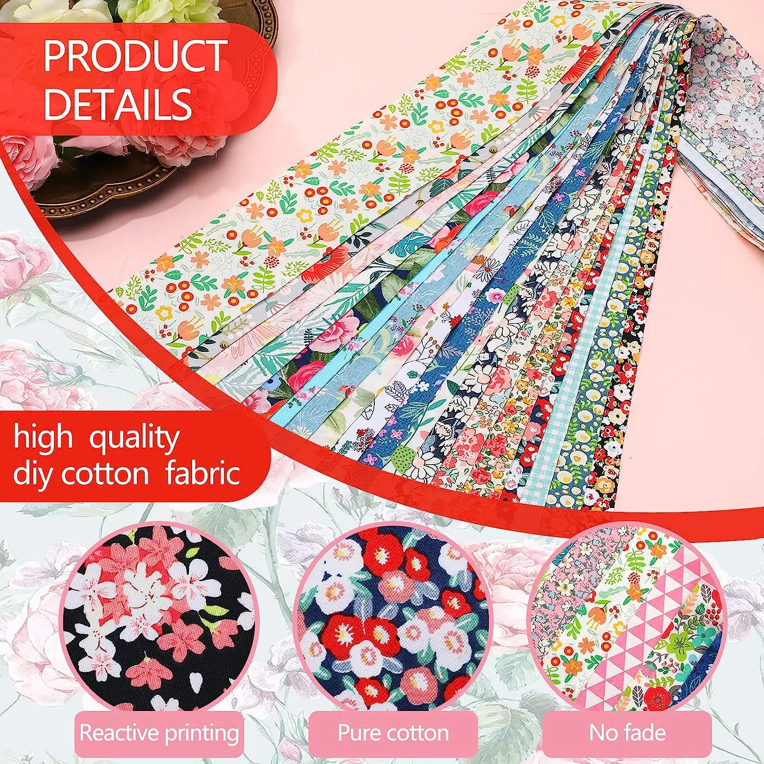 40Pcs Handmade DIY Cotton Craft Fabric Various Patterns Sewing Textiles Family Work Artcraft Fabric Doll Clothes Splicing Cloth