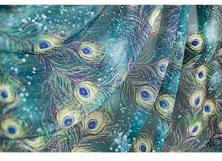 150cm*50cm Feather mesh diy fabric high-end elastic peacock Hanfu ancient style dress dress clothing designer fabric