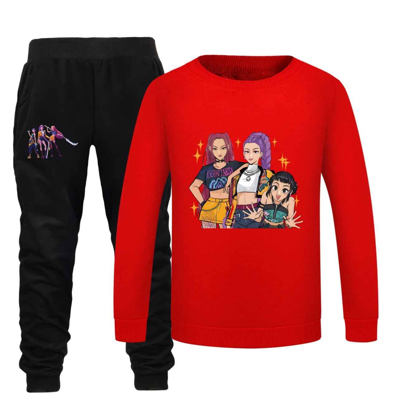 Kids KPOP Long Sleeve Shirt + Pants Set   Print Boys Girls Fashion Clothes Casaul Sleepwea Children's  Sweatshirt Sports Outfit