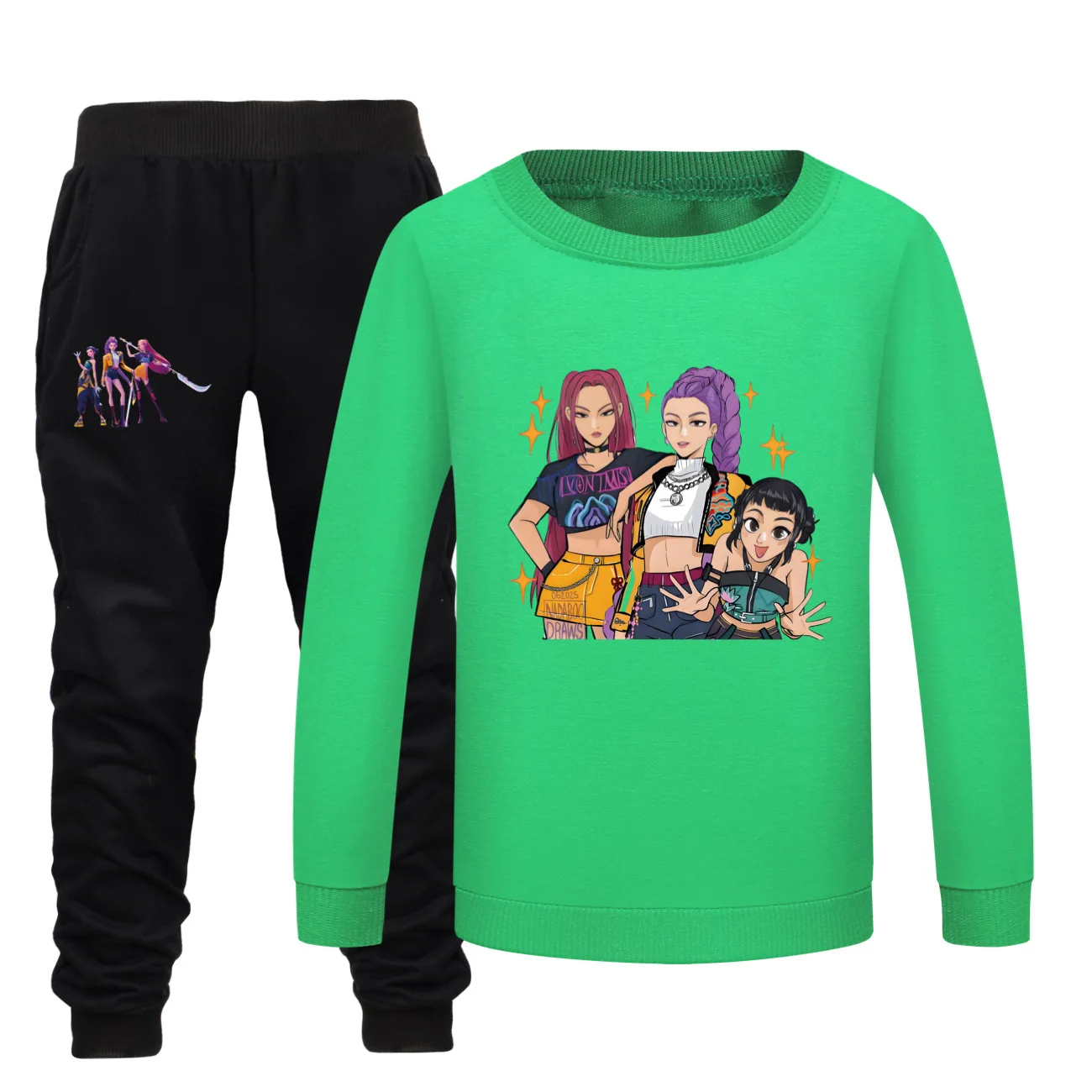 Kids KPOP Long Sleeve Shirt + Pants Set   Print Boys Girls Fashion Clothes Casaul Sleepwea Children's  Sweatshirt Sports Outfit