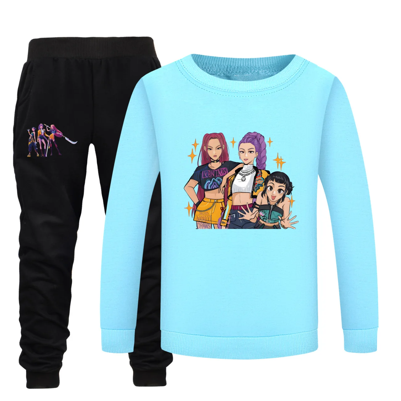 Kids KPOP Long Sleeve Shirt + Pants Set   Print Boys Girls Fashion Clothes Casaul Sleepwea Children's  Sweatshirt Sports Outfit