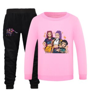 Kids KPOP Long Sleeve Shirt + Pants Set Print Boys Girls Fashion Clothes Casaul Sleepwea Children's Sweatshirt Sports Outfit