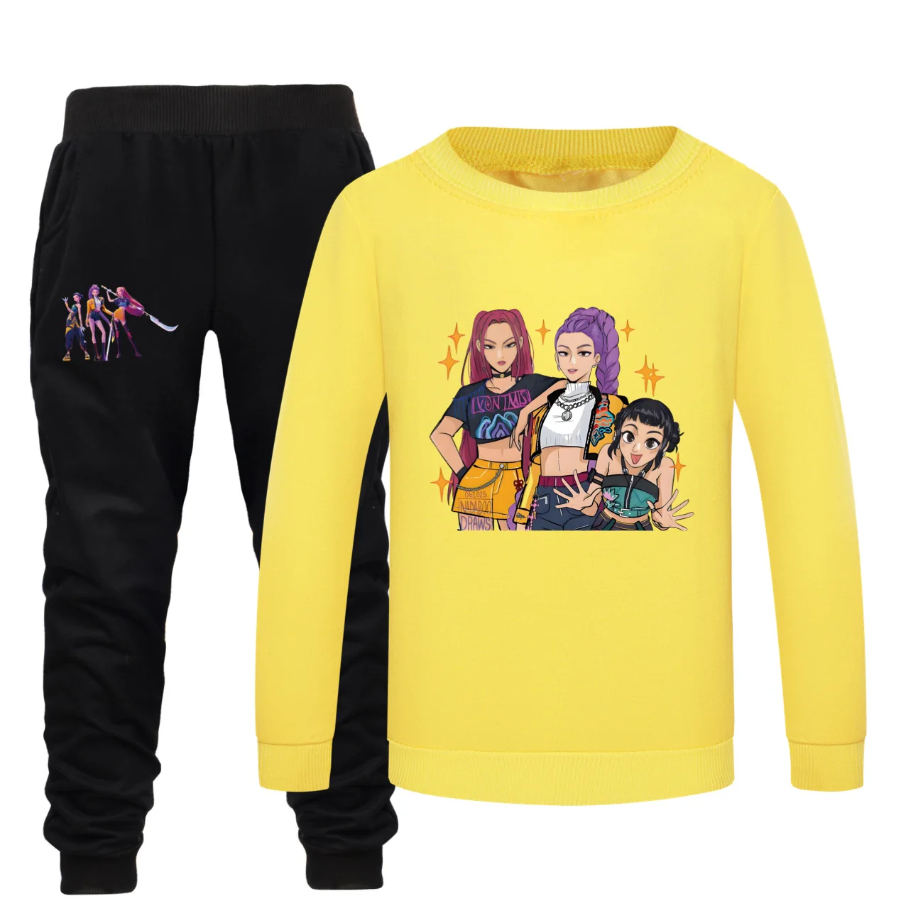 Kids KPOP Long Sleeve Shirt + Pants Set   Print Boys Girls Fashion Clothes Casaul Sleepwea Children's  Sweatshirt Sports Outfit