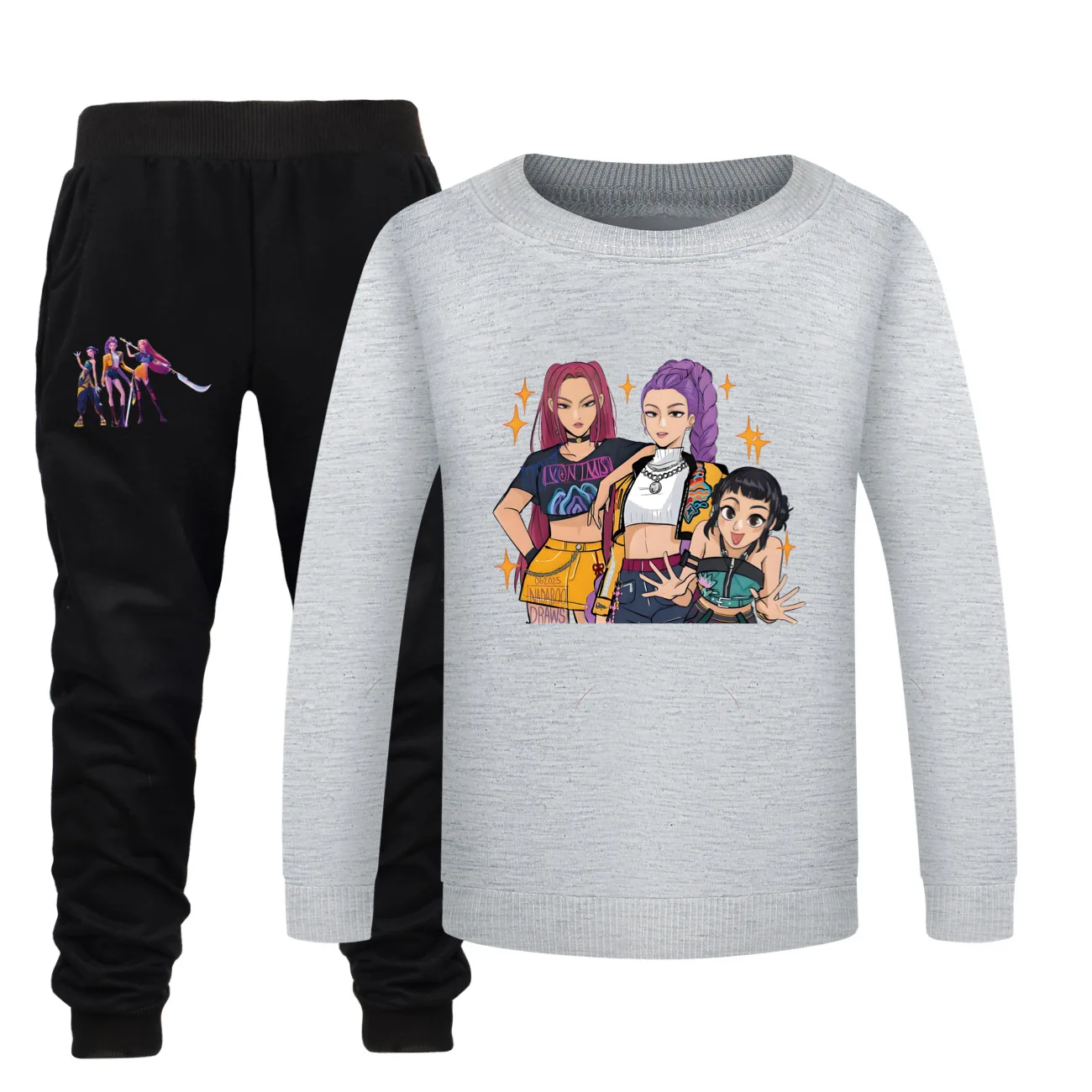 Kids KPOP Long Sleeve Shirt + Pants Set   Print Boys Girls Fashion Clothes Casaul Sleepwea Children's  Sweatshirt Sports Outfit