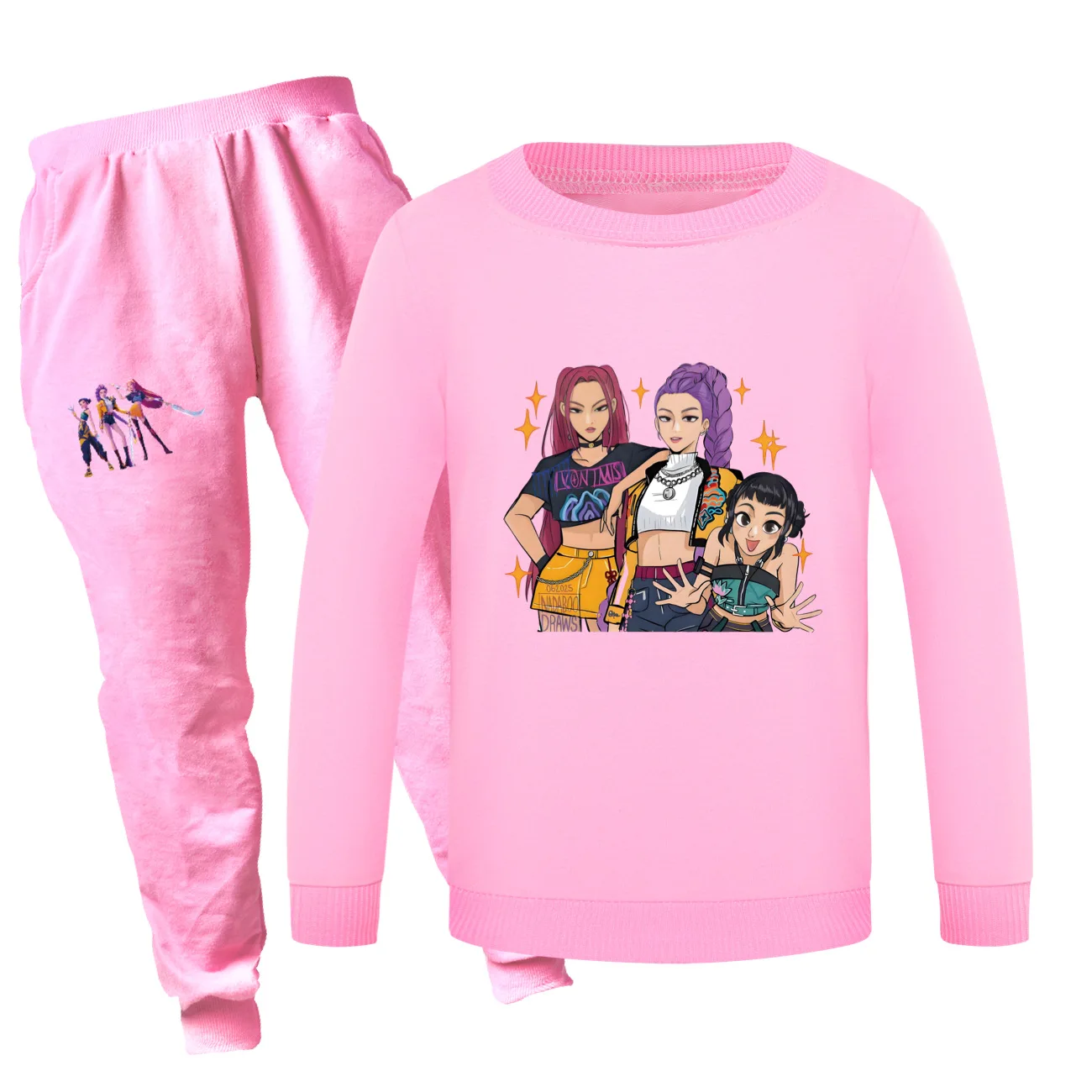 Kids KPOP Long Sleeve Shirt + Pants Set   Print Boys Girls Fashion Clothes Casaul Sleepwea Children's  Sweatshirt Sports Outfit