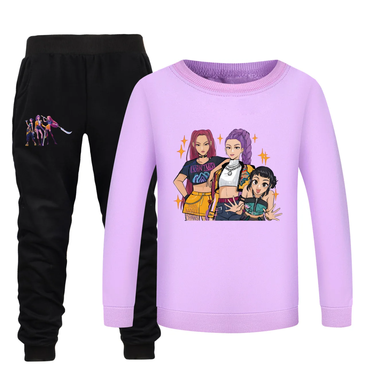 Kids KPOP Long Sleeve Shirt + Pants Set   Print Boys Girls Fashion Clothes Casaul Sleepwea Children's  Sweatshirt Sports Outfit