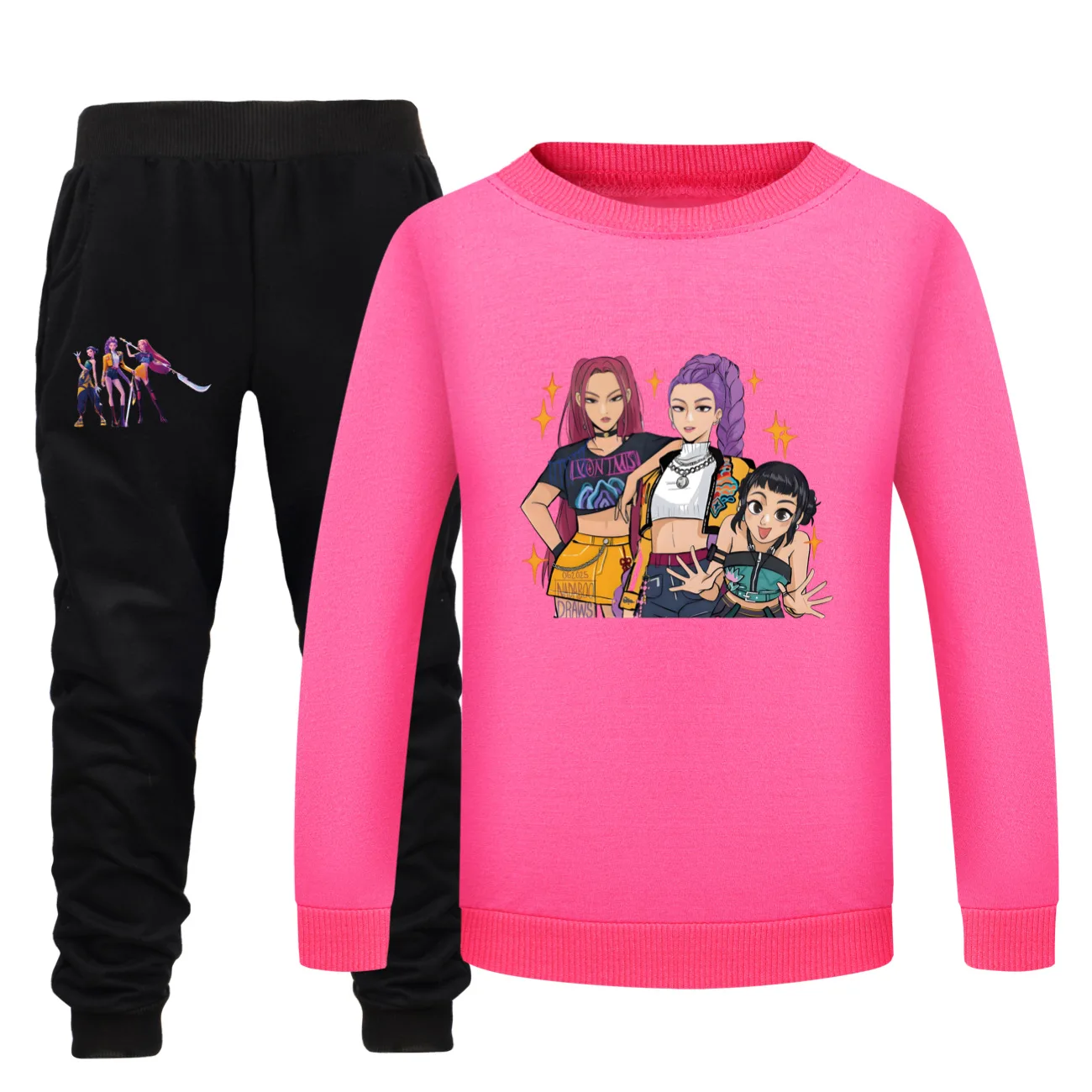 Kids KPOP Long Sleeve Shirt + Pants Set   Print Boys Girls Fashion Clothes Casaul Sleepwea Children's  Sweatshirt Sports Outfit