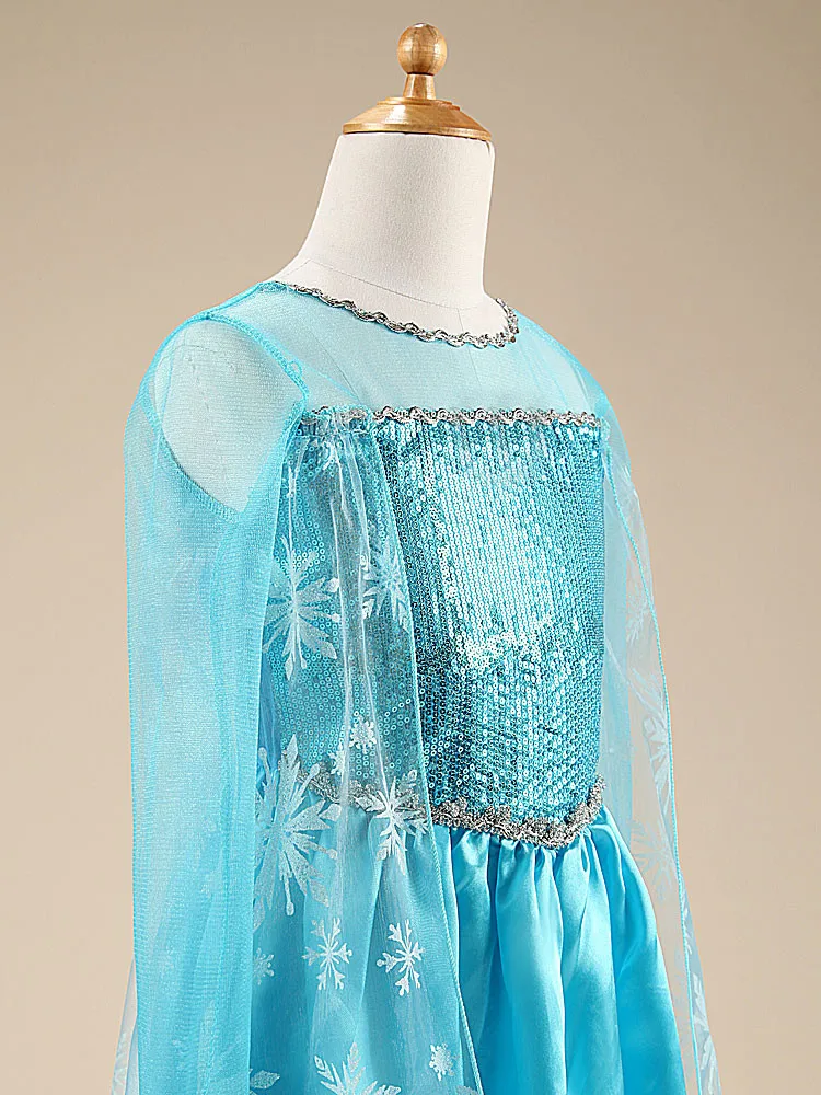 Girls Snow Queen Elsa Kids Costumes for Girl 2025 Carnival Party Prom Gown Robe-Playing Children Clothing Frozen Princess Dress