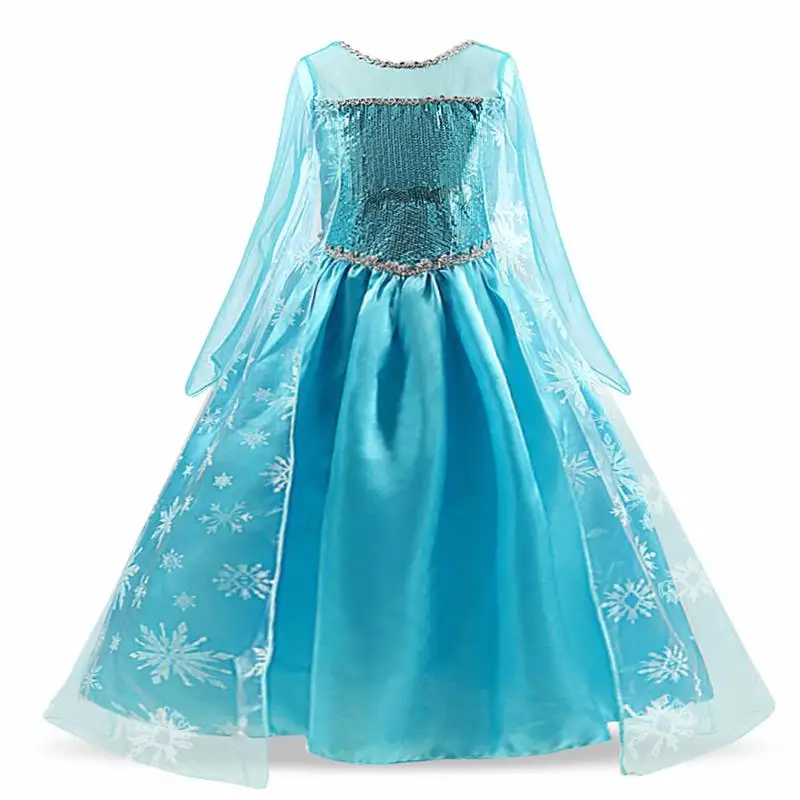 Girls Snow Queen Elsa Kids Costumes for Girl 2025 Carnival Party Prom Gown Robe-Playing Children Clothing Frozen Princess Dress