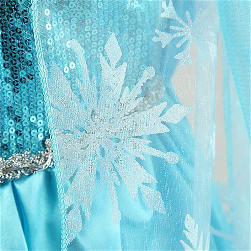 Girls Snow Queen Elsa Kids Costumes for Girl 2025 Carnival Party Prom Gown Robe-Playing Children Clothing Frozen Princess Dress