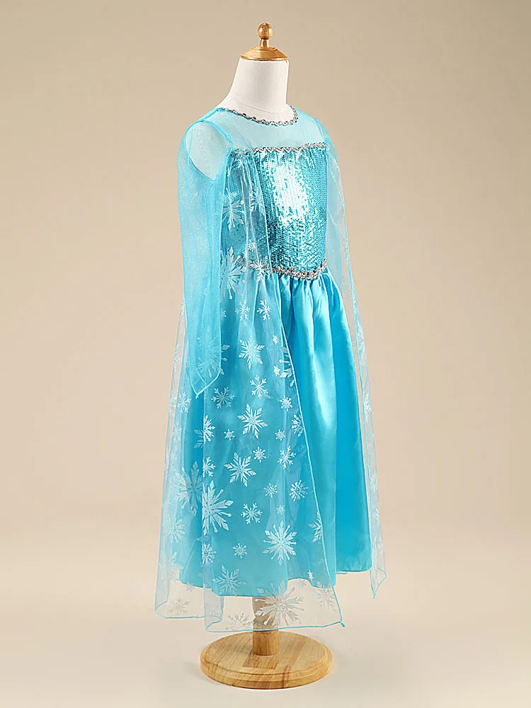 Girls Snow Queen Elsa Kids Costumes for Girl 2025 Carnival Party Prom Gown Robe-Playing Children Clothing Frozen Princess Dress