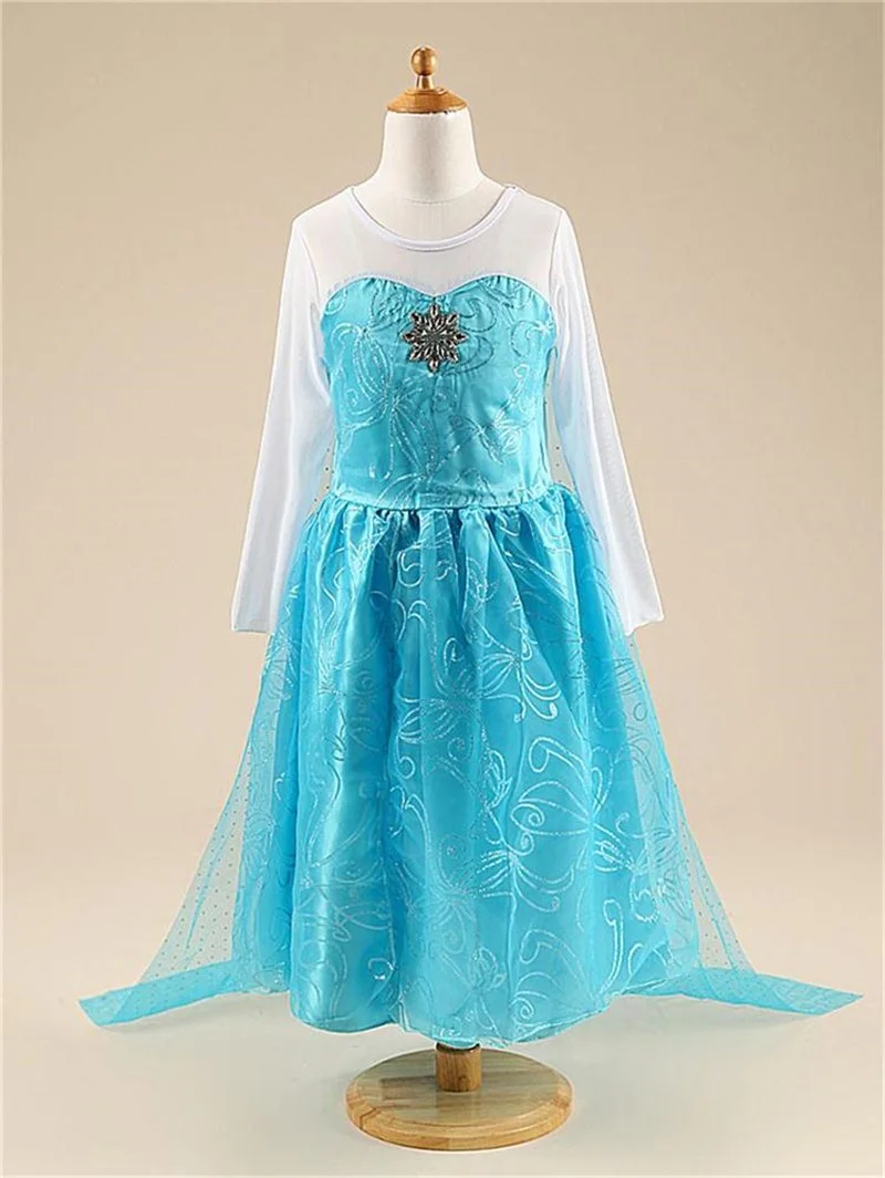 Girls Snow Queen Elsa Kids Costumes for Girl 2025 Carnival Party Prom Gown Robe-Playing Children Clothing Frozen Princess Dress