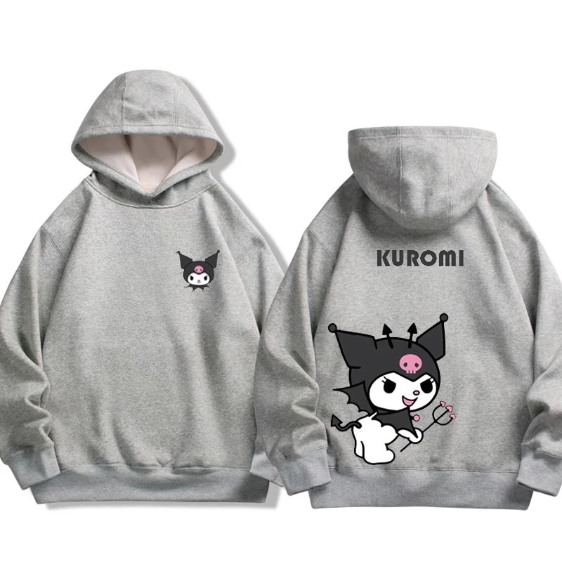 Sanrio co-branded sweatshirt for boys and girls Kuromi pattern print children's autumn and winter hoodie sweatshirt trend