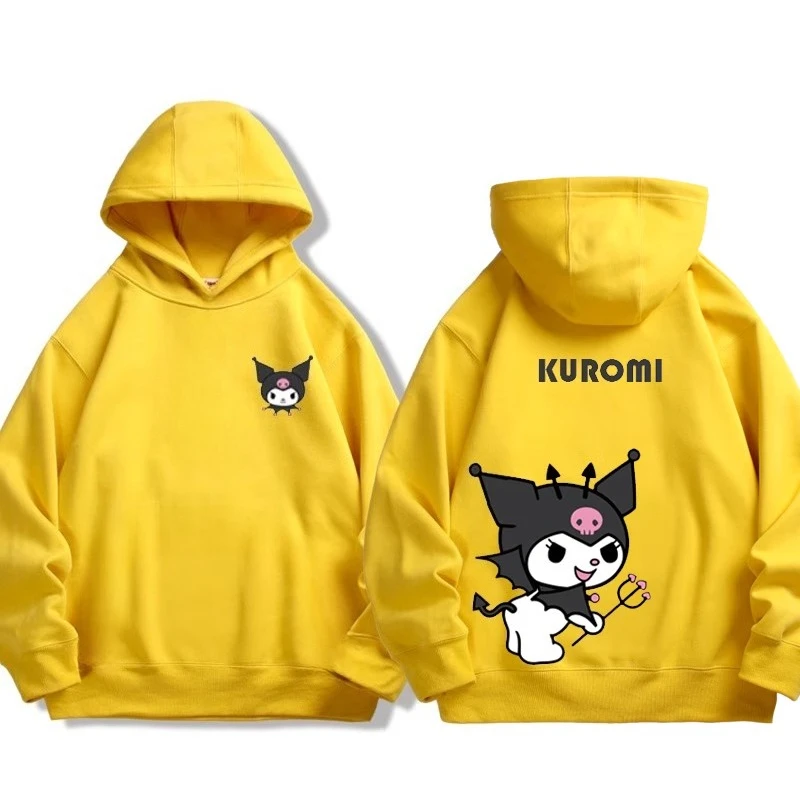 Sanrio co-branded sweatshirt for boys and girls Kuromi pattern print children's autumn and winter hoodie sweatshirt trend