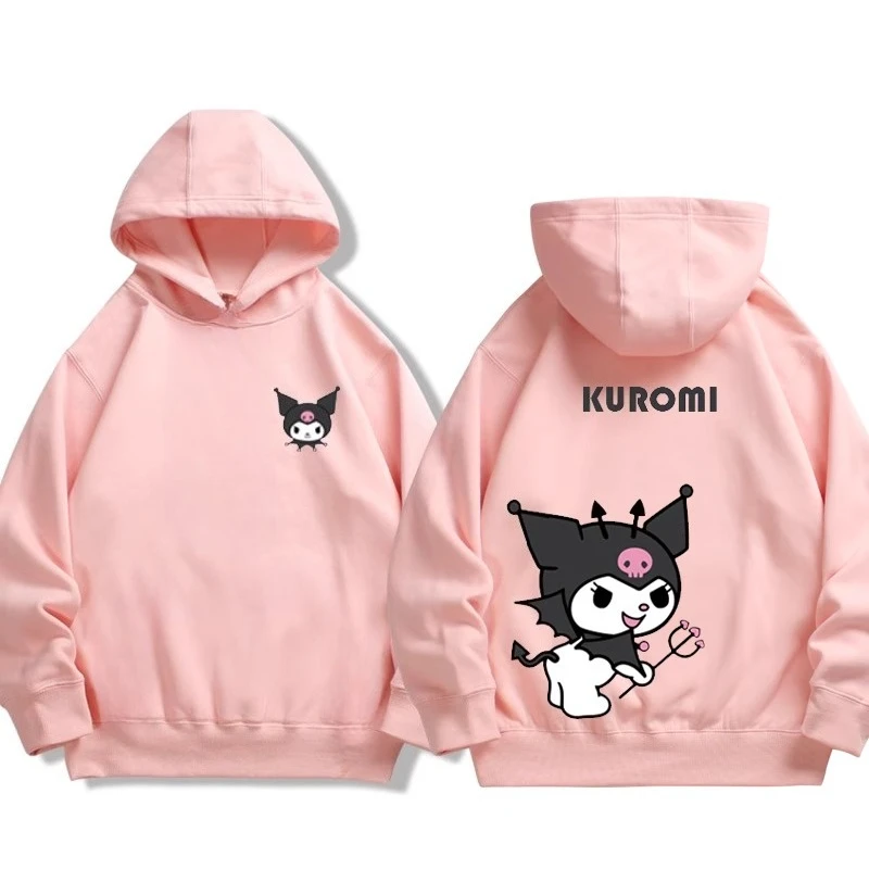 Sanrio co-branded sweatshirt for boys and girls Kuromi pattern print children's autumn and winter hoodie sweatshirt trend