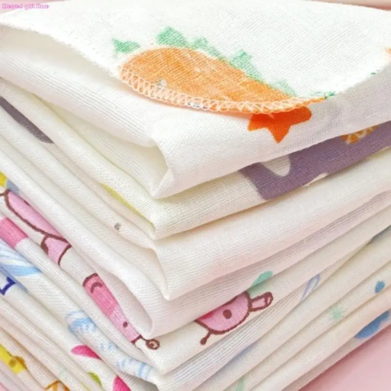 D0JC 10Pcs 20x20cm Baby Washcloths Set Cartoon Print Double Layer Gauze Infant Face Towel Reusable Wipes Absorbent Square D0JC 10Pcs 20x20cm Baby Washcloths Set Cartoon Print Double Layer Gauze Infant Face Towel Reusable Wipes Absorbent Square
