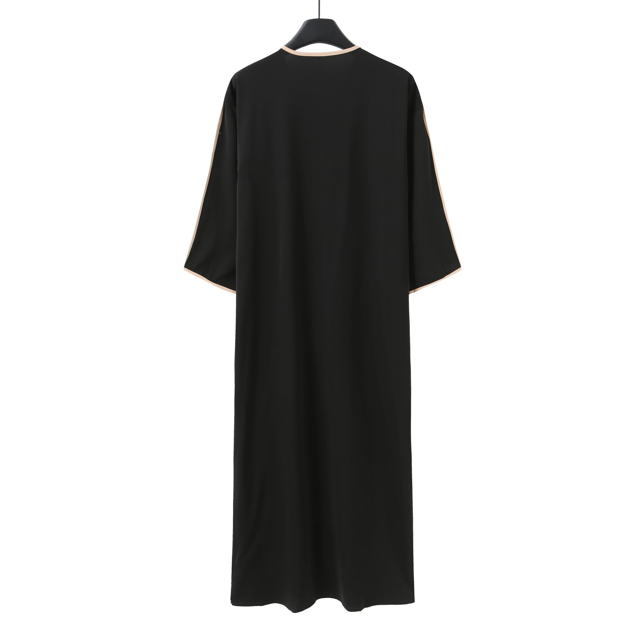 Summer 2025 Kaftan Muslim Men's Short Sleeve Embroidered Loose Casual Robe Breathable Islamic Abaya for Men