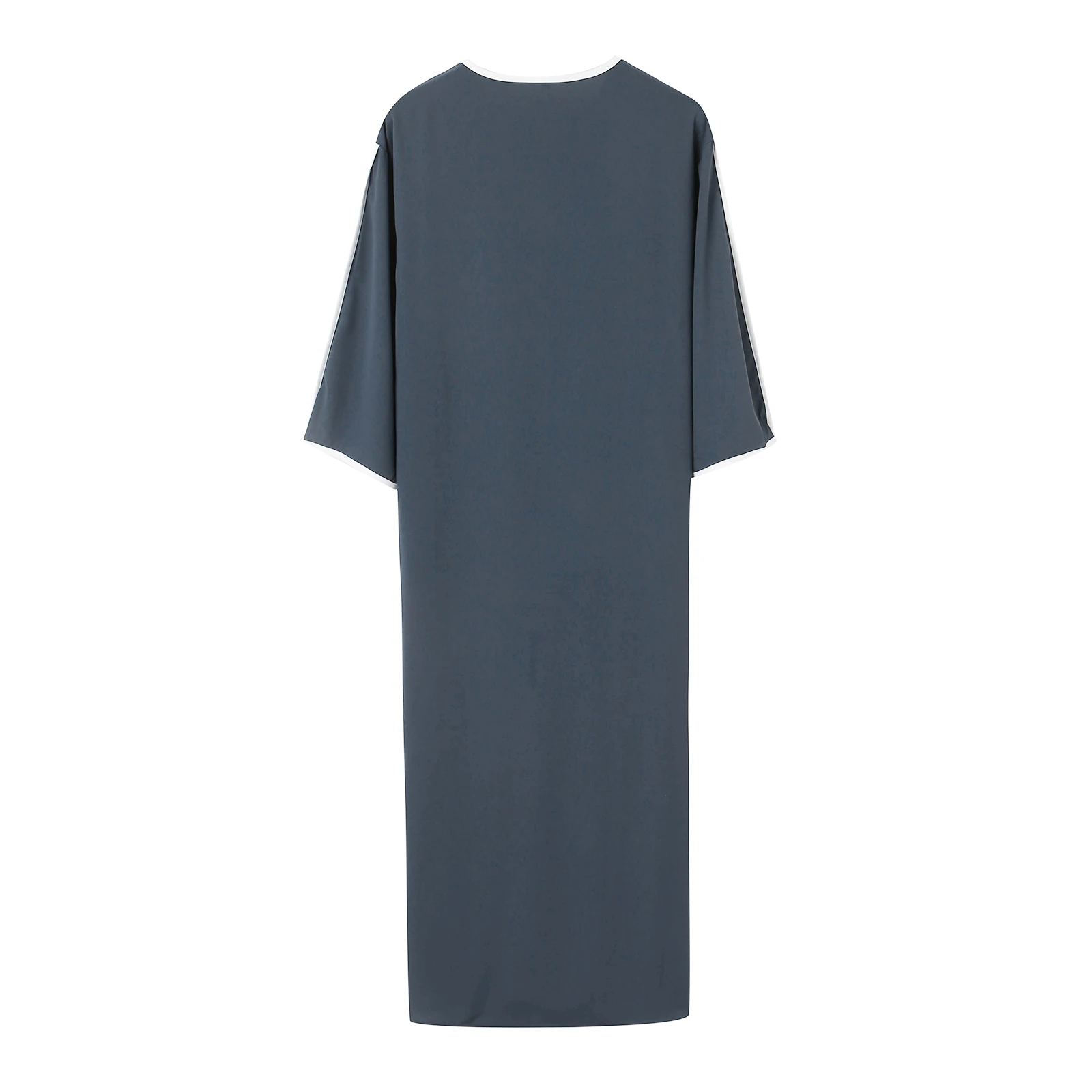 Summer 2025 Kaftan Muslim Men's Short Sleeve Embroidered Loose Casual Robe Breathable Islamic Abaya for Men