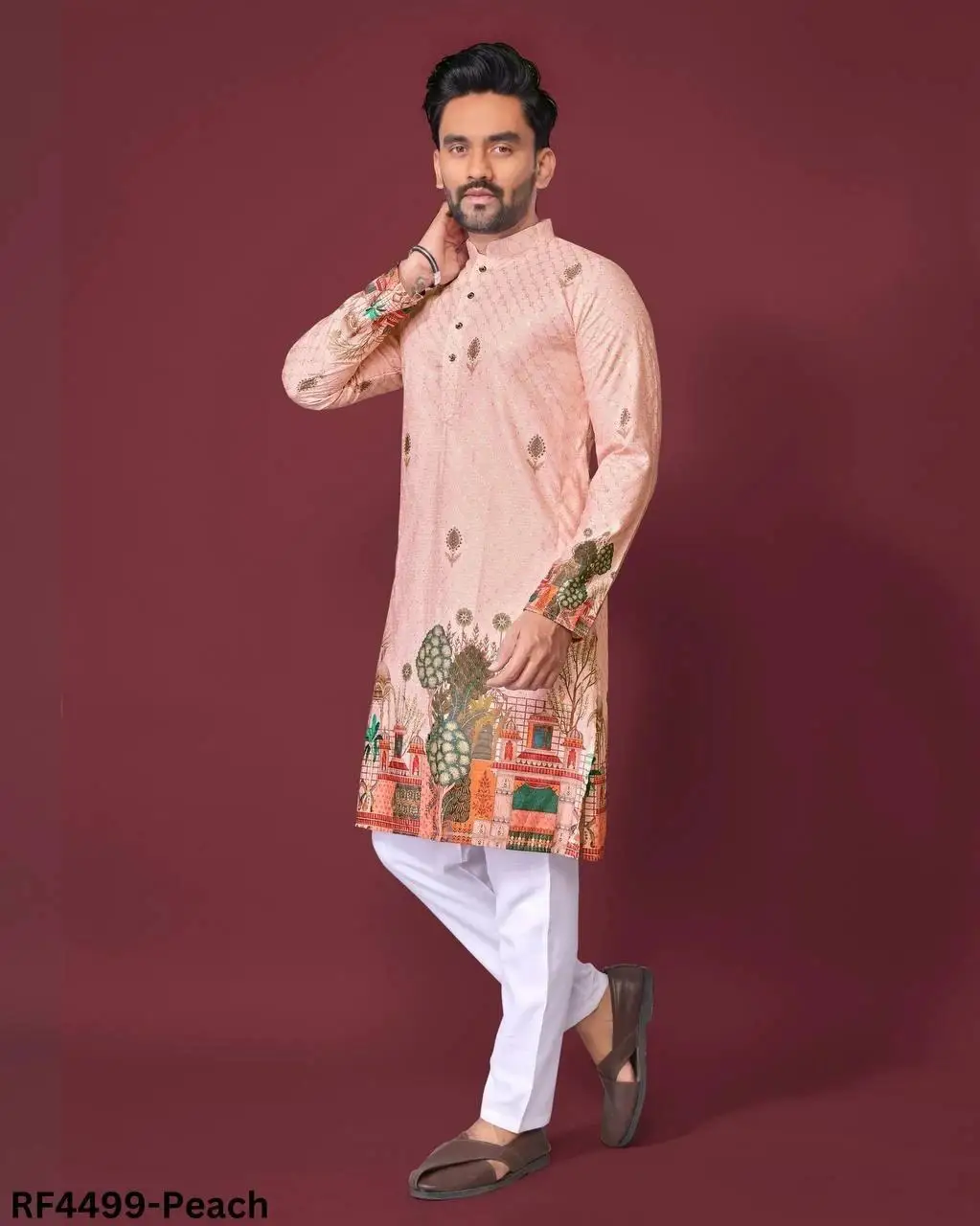 Men Islamic Arabian Patchwork Striped Embroidery Eid Muslim Long Robe Jubba Casual Loose Abayas 2025 Morocco Dubai Jalabiya