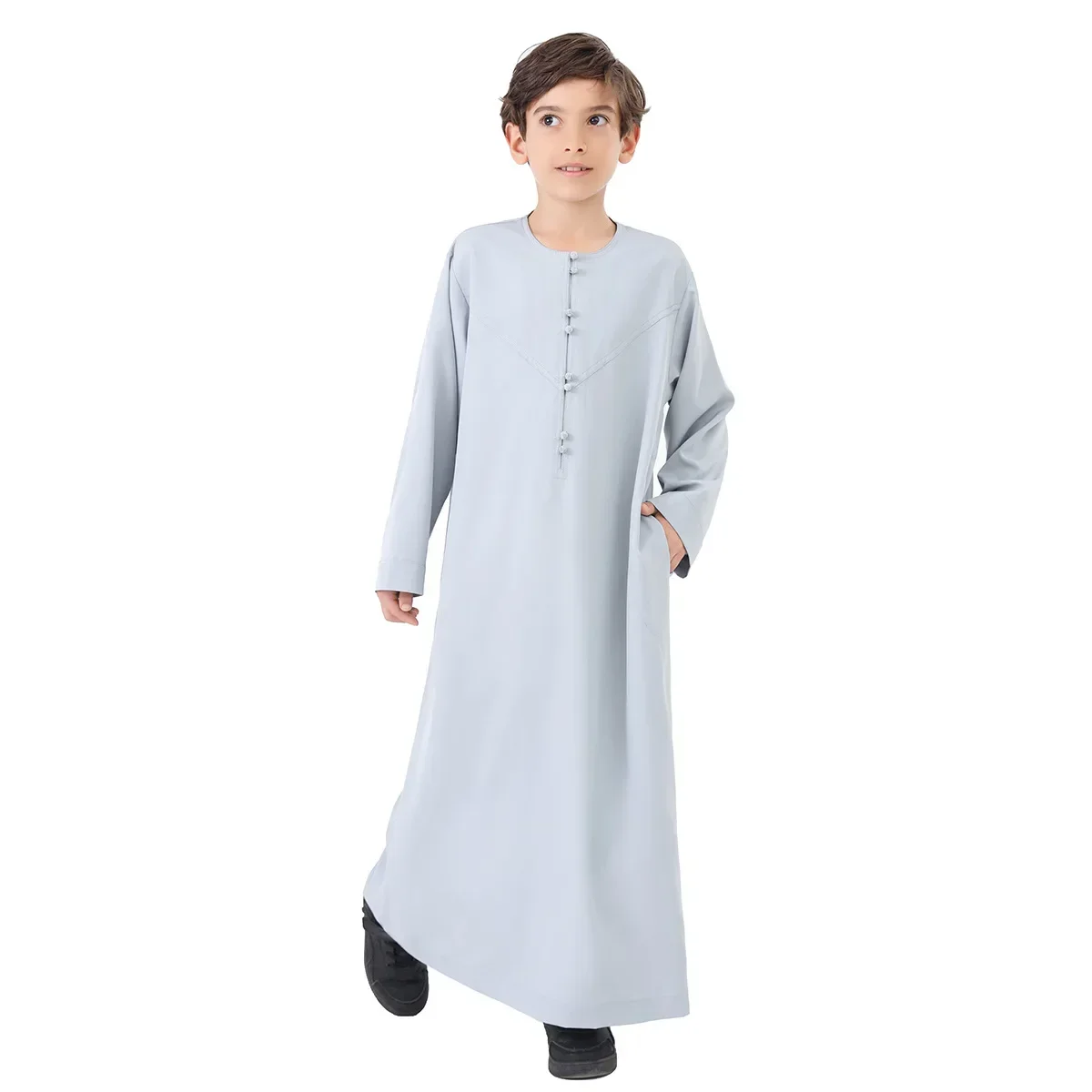 Eid Muslim Boy Jubba Thobe Kids Long Shirt Dress 2025 Ramadan Child Robe Saudi Musulman Wear Abaya Caftan Dubai Arab Dresses