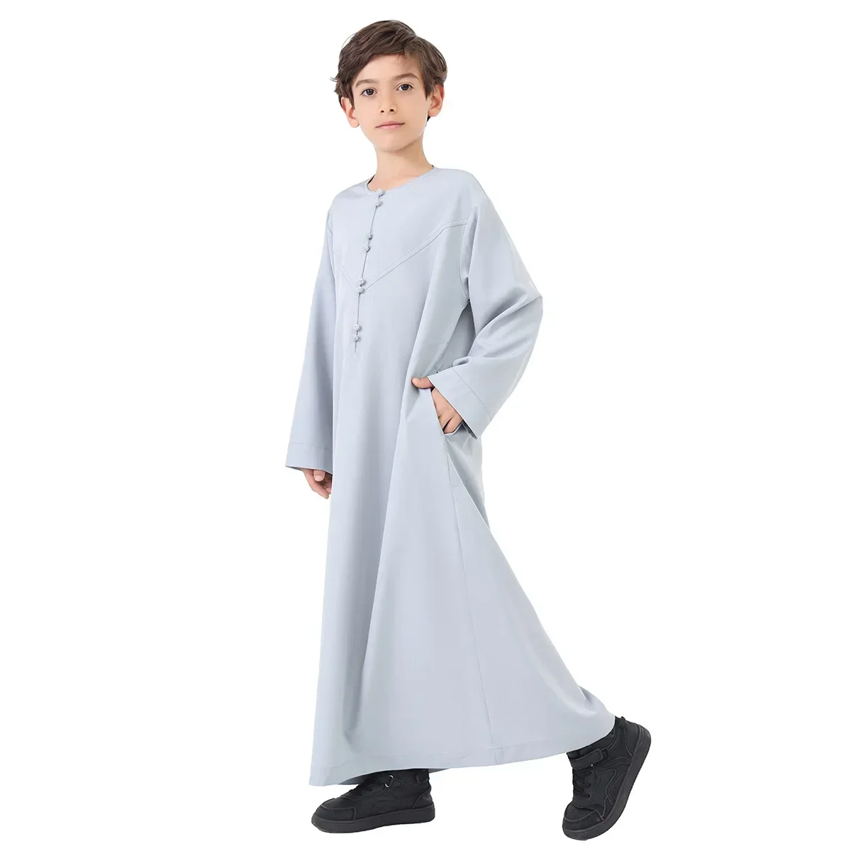 Eid Muslim Boy Jubba Thobe Kids Long Shirt Dress 2025 Ramadan Child Robe Saudi Musulman Wear Abaya Caftan Dubai Arab Dresses