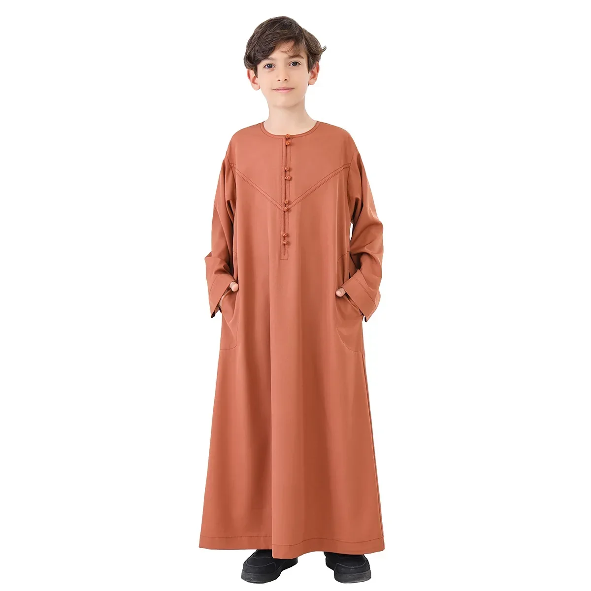 Eid Muslim Boy Jubba Thobe Kids Long Shirt Dress 2025 Ramadan Child Robe Saudi Musulman Wear Abaya Caftan Dubai Arab Dresses