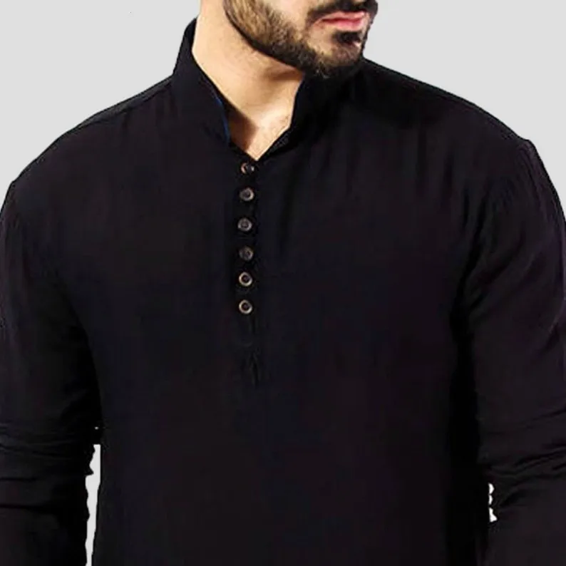 2025 Arabic Style Men's Robe! Stylish Long Shirt Design, Essential Muslim Ethnic Wear Muslim Sets