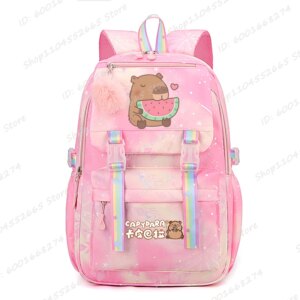 Capybara & Watermelon Graphic Print Schoolbags Cute Cartoon Children Backpack Girls Boys School Backpack Capybara Lovers Bags