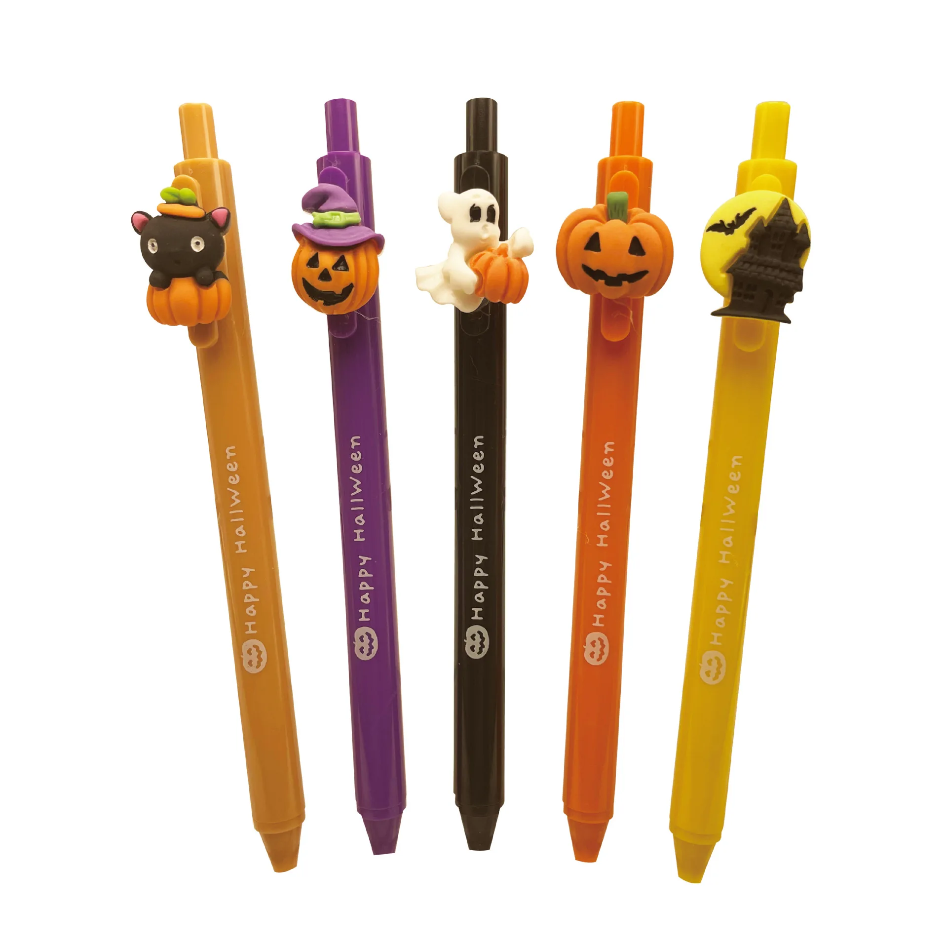 12 Pcs Halloween Series Writing Signature Ball Pens Set Cute Cartoon 0.5mm Black Ink Funny Pumpkin Pen Back To School