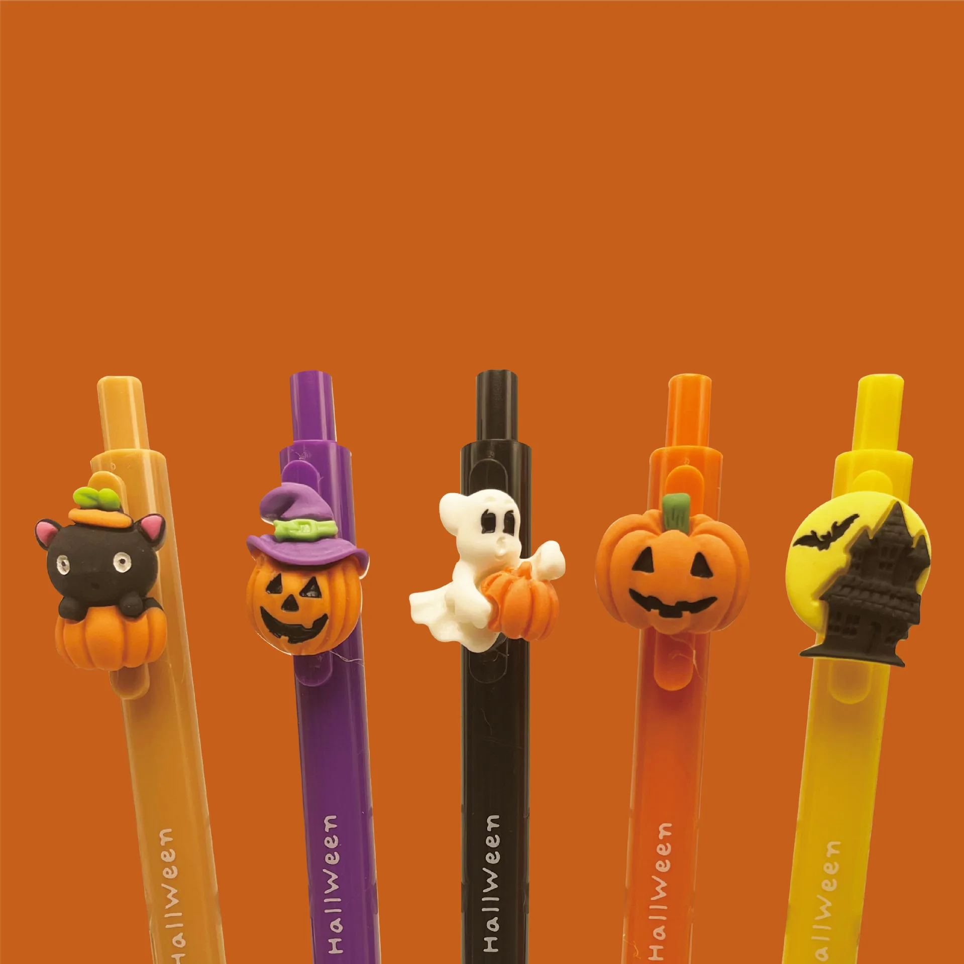12 Pcs Halloween Series Writing Signature Ball Pens Set Cute Cartoon 0.5mm Black Ink Funny Pumpkin Pen Back To School