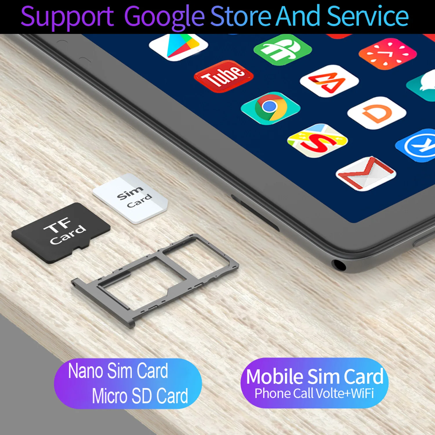 New 10.1 Inch Tablets Octa Core 3G Phone Call Dual SIM Dual Cameras 4+64GB Android 11 Google Play WiFi Bluetooth Global Version