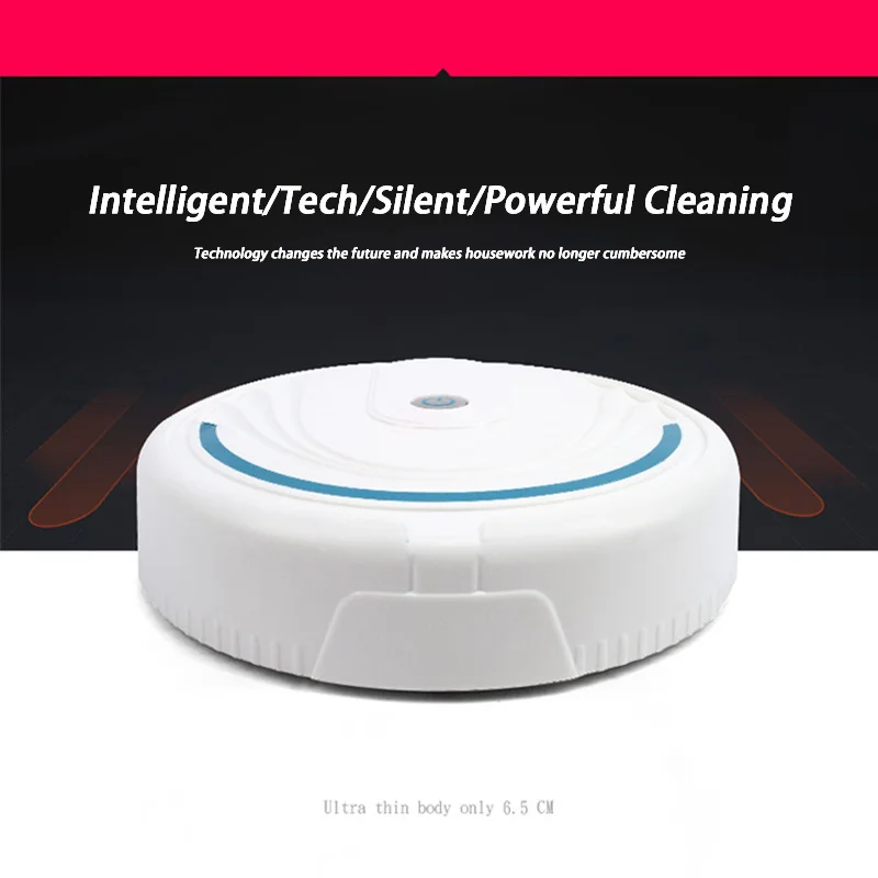 5-in-1 Mini Smart Robotic Wireless Vacuum Cleaner Home Multi-Mode USB Rechargeable Home Sweeper For Wet Dry Carpet Floors