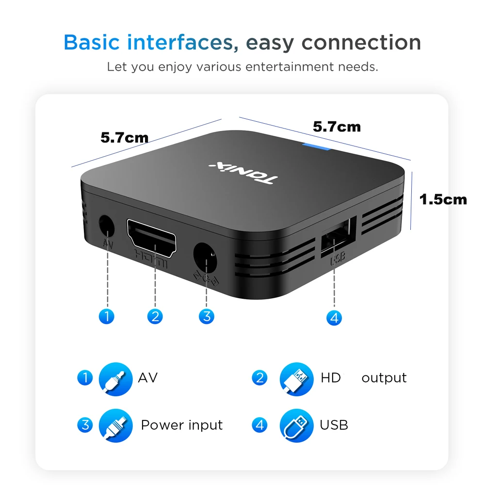 Tanix TX1 Smart Android 10 TV Box 2.4G WIFI 4K HDR USB2.0 8GB 16GB Allwinner H313 Quad Core Global Set Top Box