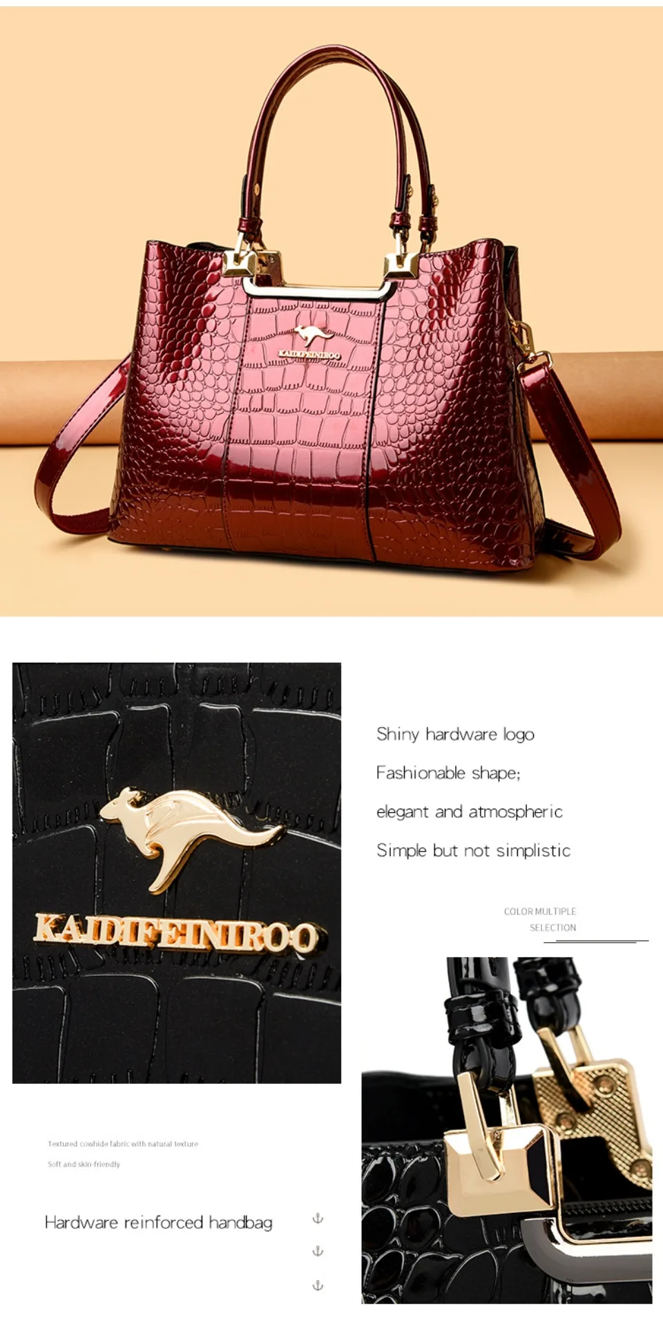 Three Layers Women Shoulder Bags Luxury Designer High Quality Patent Leather Messenger Casual Tote Bag Large Capacity Hand bags