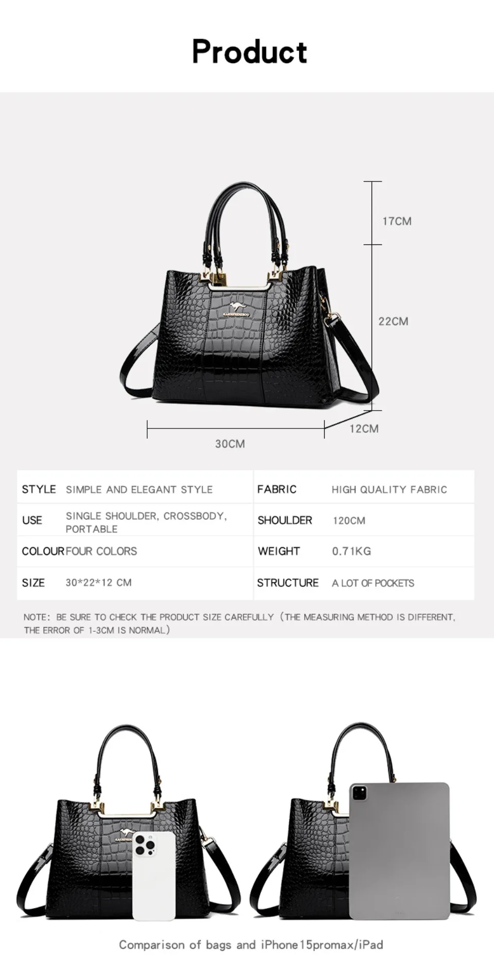 Three Layers Women Shoulder Bags Luxury Designer High Quality Patent Leather Messenger Casual Tote Bag Large Capacity Hand bags