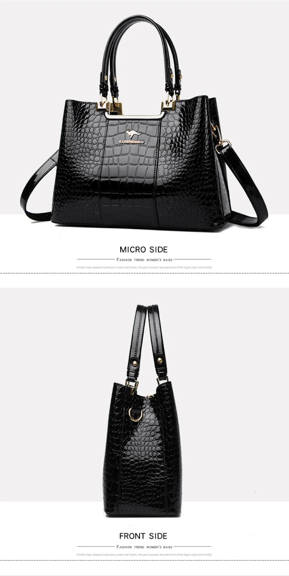 Three Layers Women Shoulder Bags Luxury Designer High Quality Patent Leather Messenger Casual Tote Bag Large Capacity Hand bags