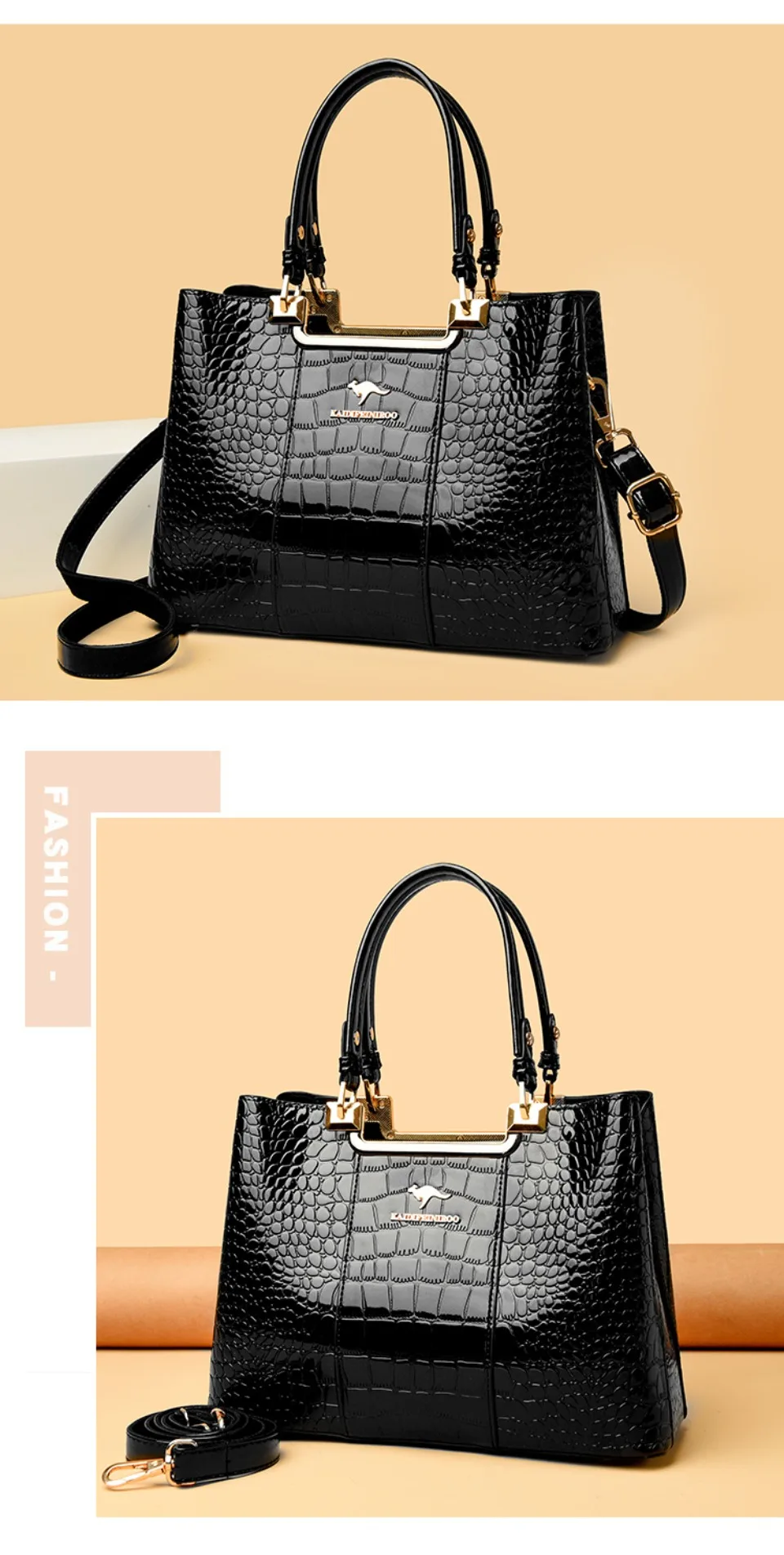 Three Layers Women Shoulder Bags Luxury Designer High Quality Patent Leather Messenger Casual Tote Bag Large Capacity Hand bags