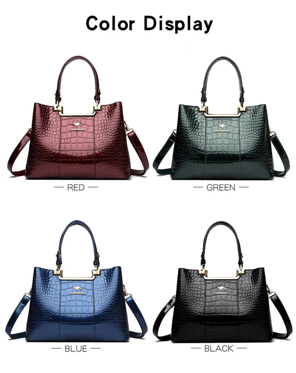 Three Layers Women Shoulder Bags Luxury Designer High Quality Patent Leather Messenger Casual Tote Bag Large Capacity Hand bags