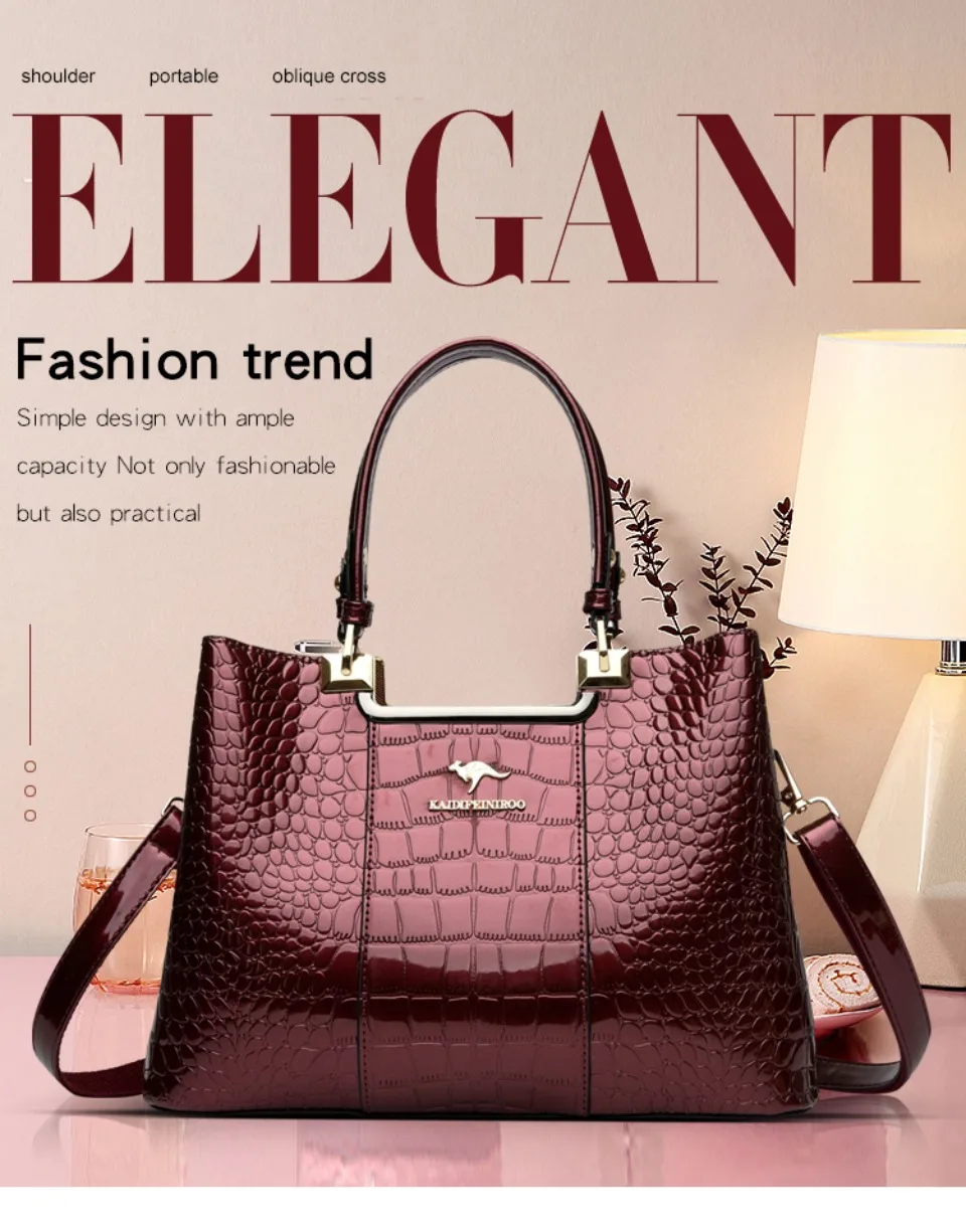 Three Layers Women Shoulder Bags Luxury Designer High Quality Patent Leather Messenger Casual Tote Bag Large Capacity Hand bags