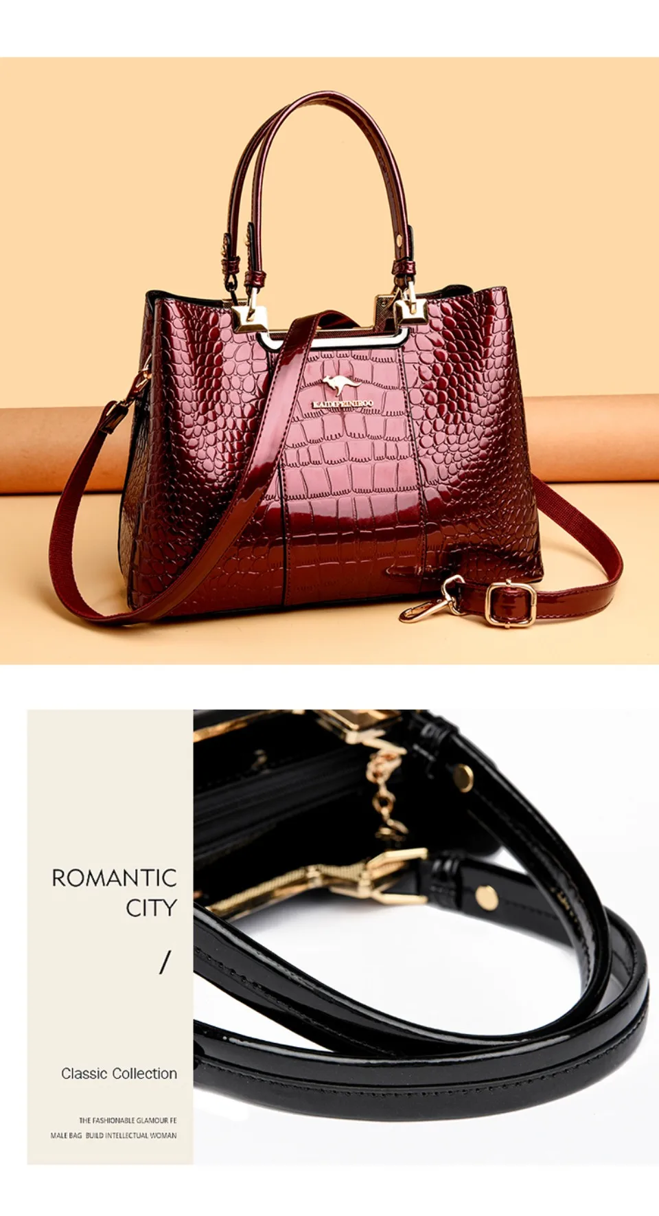 Three Layers Women Shoulder Bags Luxury Designer High Quality Patent Leather Messenger Casual Tote Bag Large Capacity Hand bags