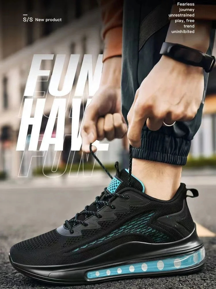 Shoes men 2024 new style trend men's shoes breathable lace-up running shoes Korean version lightweight casual sports shoes men