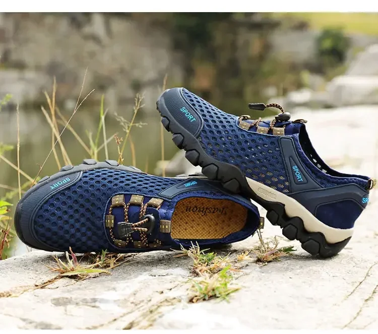 Men's Fishing Shoes Summer Casual Wading Shoes Thick-soled Non-slip Hiking Shoes for Men Breathable Tenis Barefoot Sneakers