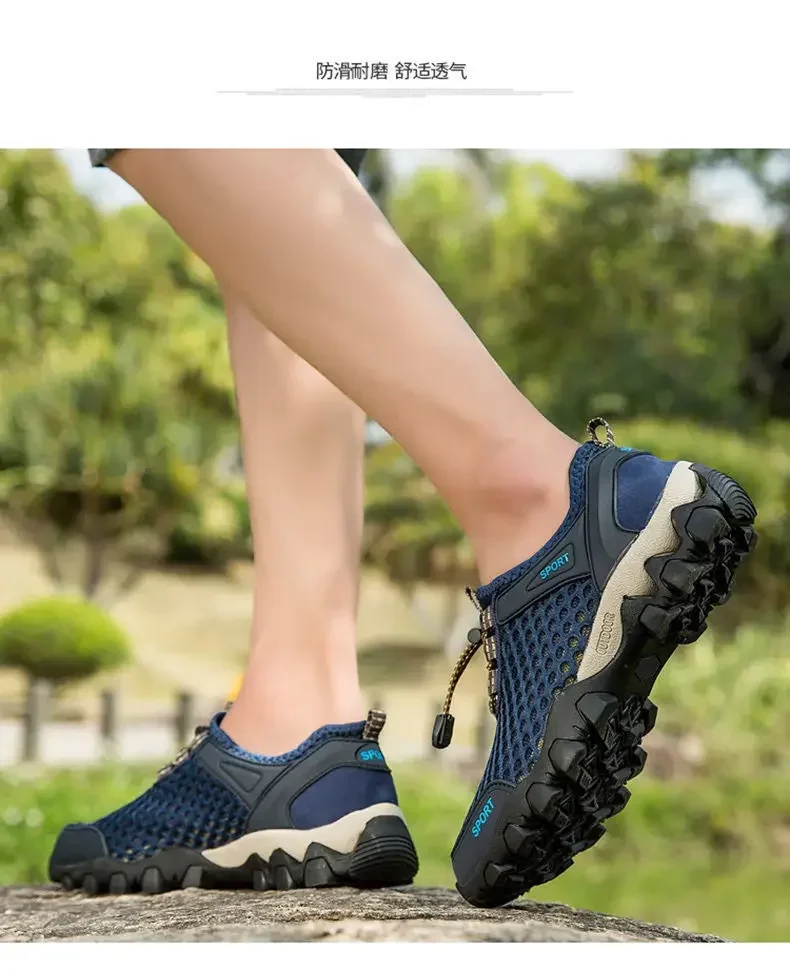 Men's Fishing Shoes Summer Casual Wading Shoes Thick-soled Non-slip Hiking Shoes for Men Breathable Tenis Barefoot Sneakers
