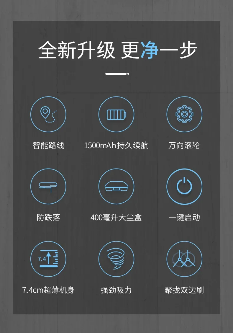 KONKA Smart Robot Vacuum Cleaner Automatic Sweeping Mopping Machine Multi Function Home Cleaning Appliances