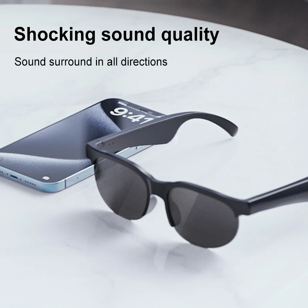 AI Intelligent Translation Glasses Built-in Microphone Speakers Smart Glasses Wireless Headphones Wireless Headset for Men Women